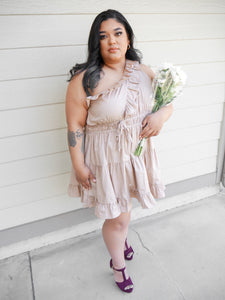 Spring Fling Dress - Taupe || Plus Size