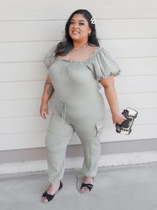 Jump into Spring Jumpsuit || Plus Size