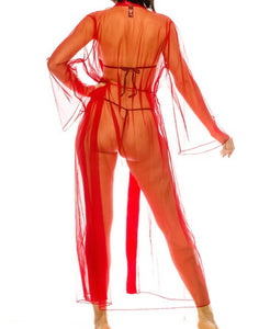 Teaser Sheer Robe|| Red